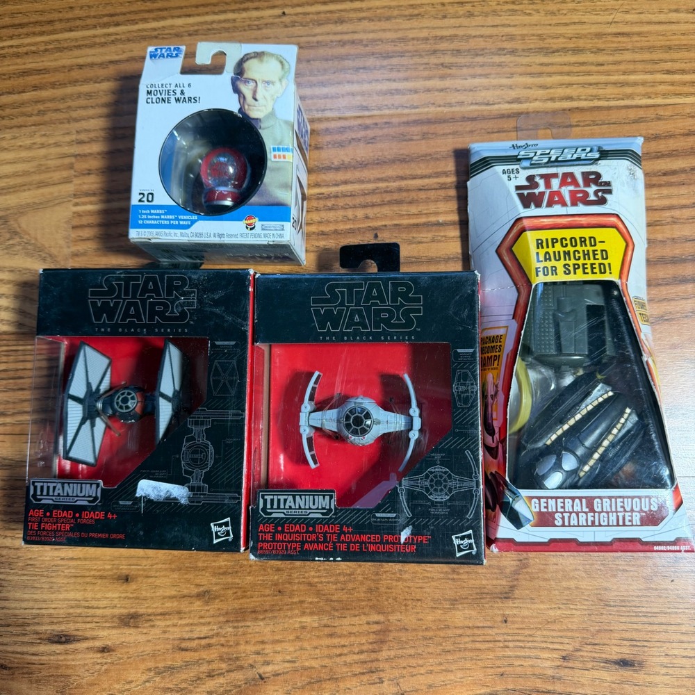 Star Wars Vehicle Lot Black Series Titanium TIE Fighter Speed Stars Grievous
